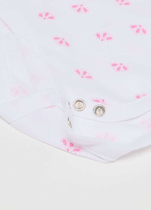 Ovs Tripack Body In Cotone Bio Maniche Ad Aletta Rosa Bianco