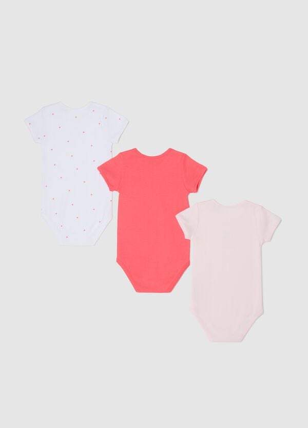 Ovs Tripack Body In Cotone Bio Stampa Cuoricini E Cagnolina