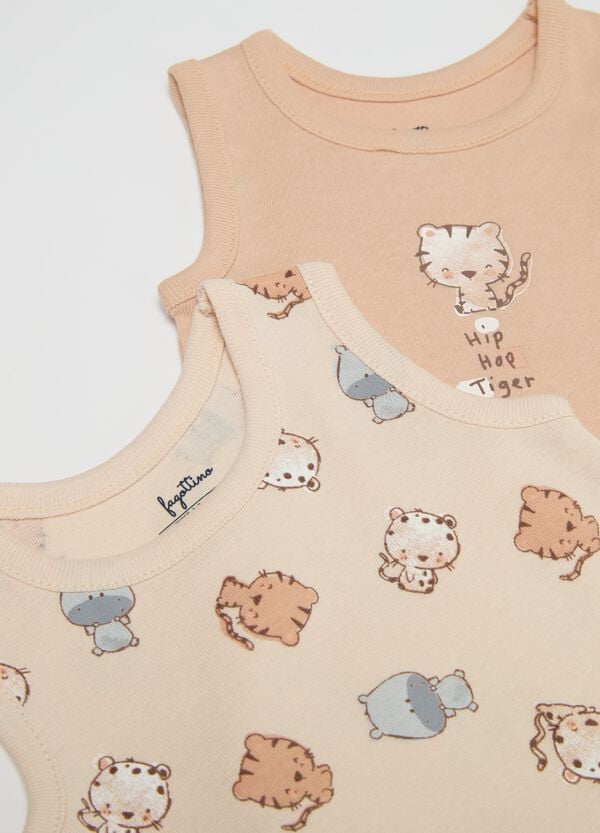 Ovs Tripack Body Smanicati In Cotone Bio Con Stampa