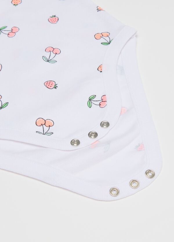 Ovs Tripack Body Smanicati In Cotone Bio Con Stampa Rosa Bianco