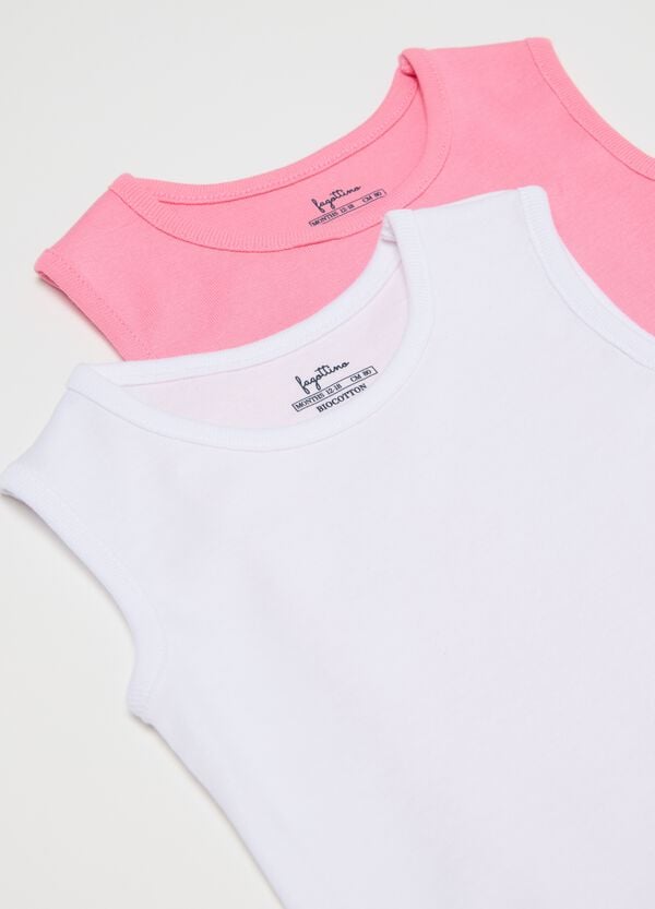 Ovs Tripack Body Smanicati In Cotone Bio Rosa Bianco