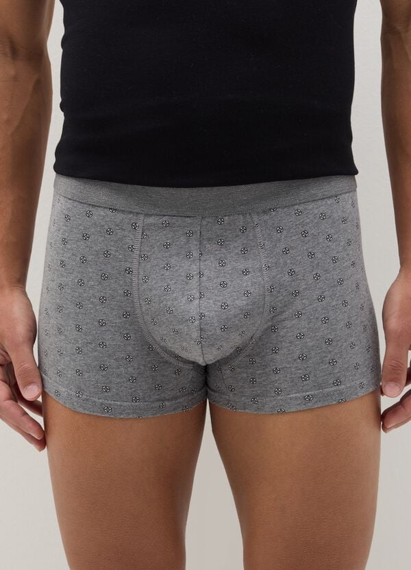 Ovs Tripack Boxer In Cotone Stretch Con Micro Fantasia