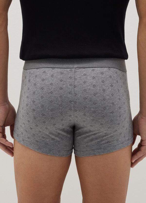 Ovs Tripack Boxer In Cotone Stretch Con Micro Fantasia