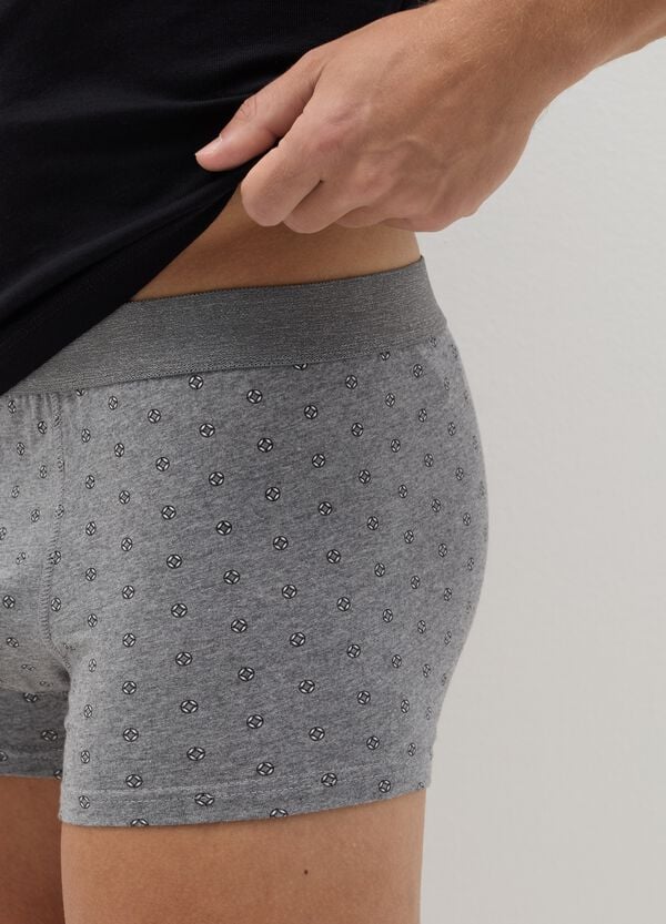 Ovs Tripack Boxer In Cotone Stretch Con Micro Fantasia
