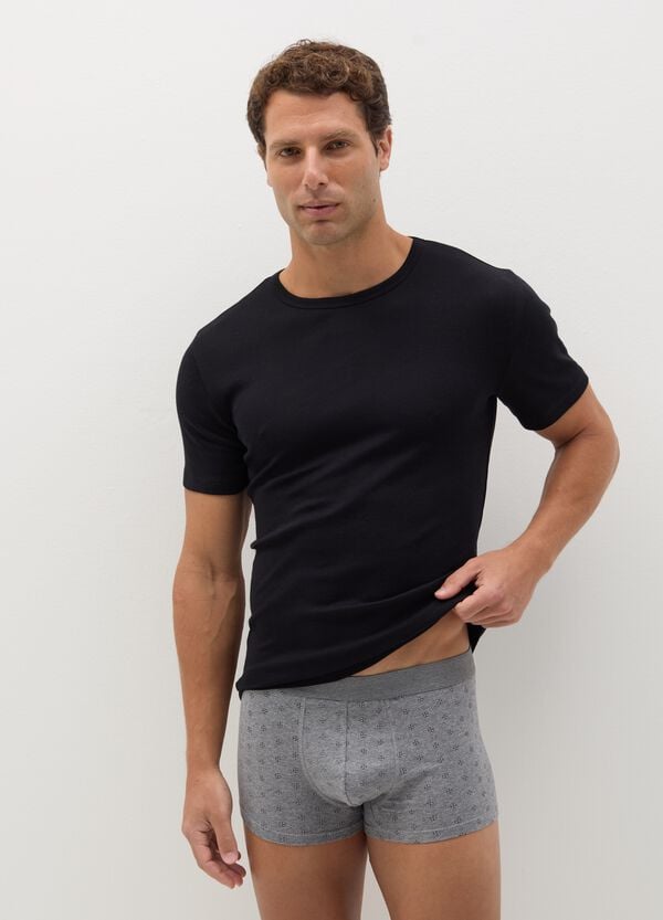 Ovs Tripack boxer in cotone stretch con micro fantasia