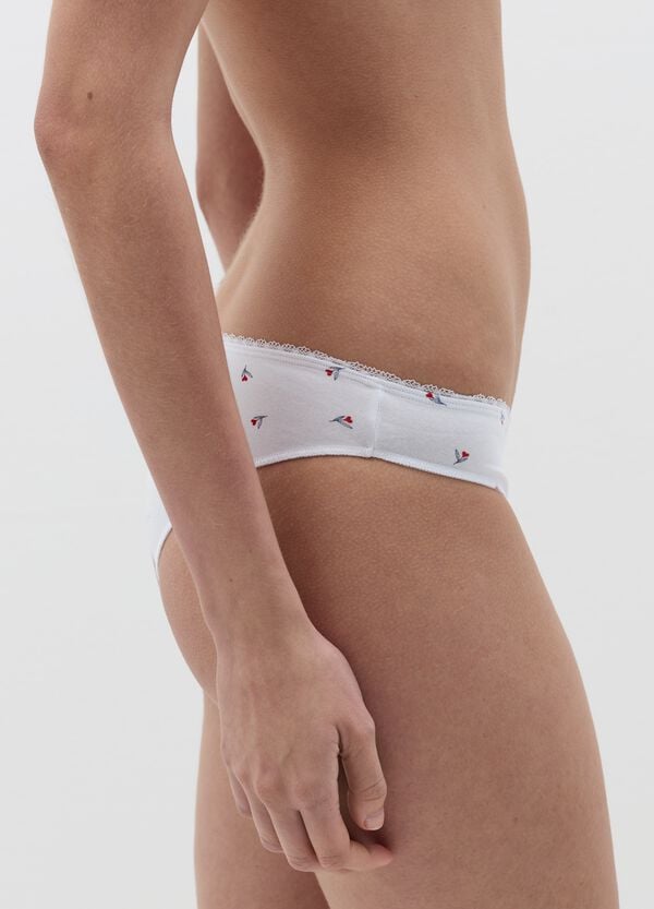 Ovs Tripack Brasiliani In Cotone Stretch Con Merletto