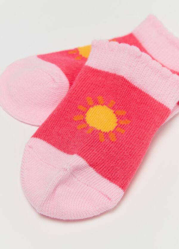 Ovs Tripack Calze Stretch Con Disegno Sole E Arcobaleno