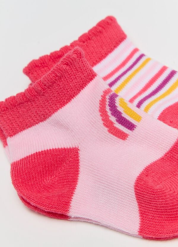 Ovs Tripack Calze Stretch Con Disegno Sole E Arcobaleno