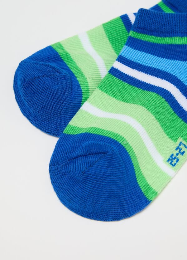 Ovs Tripack Pariscarpa Blu E Verdi Stretch In Fantasia A Righe