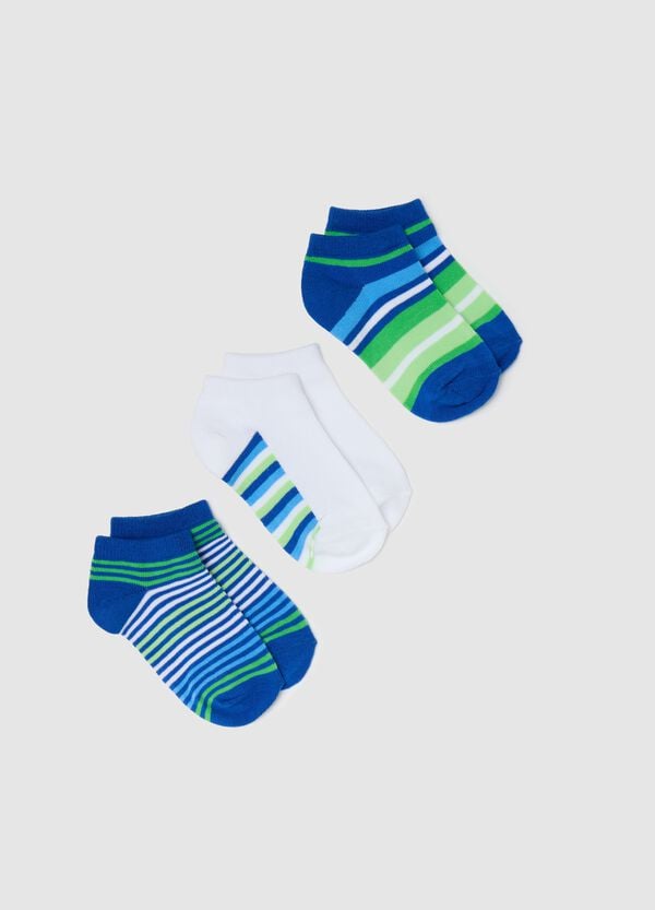 Ovs Tripack pariscarpa blu e verdi stretch in fantasia a righe