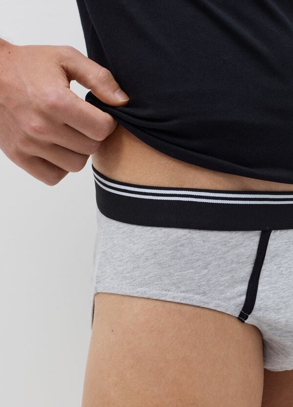 Ovs Tripack Slip In Cotone Stretch Dettaglio A Righe