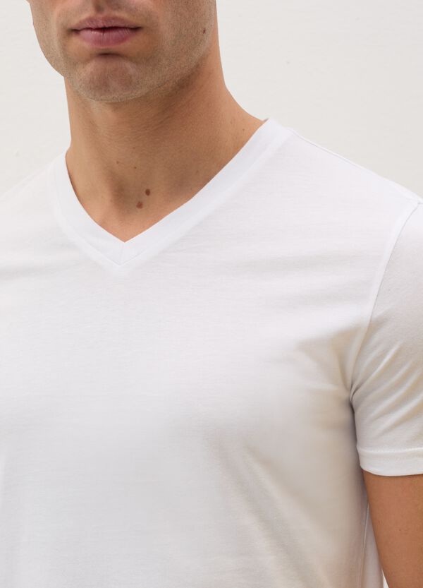 Ovs Tripack T-shirt Intime In Cotone Bio Scollo A V