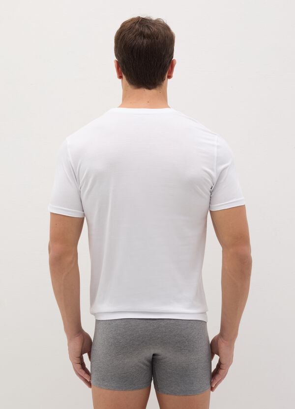 Ovs Tripack T-shirt Intime In Cotone Bio Scollo A V