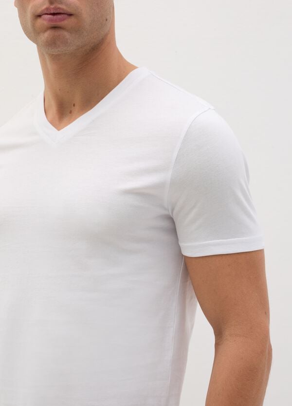 Ovs Tripack T-shirt Intime In Cotone Bio Scollo A V