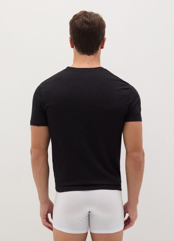 Ovs Tripack T-shirt Intime In Cotone Bio Scollo A V