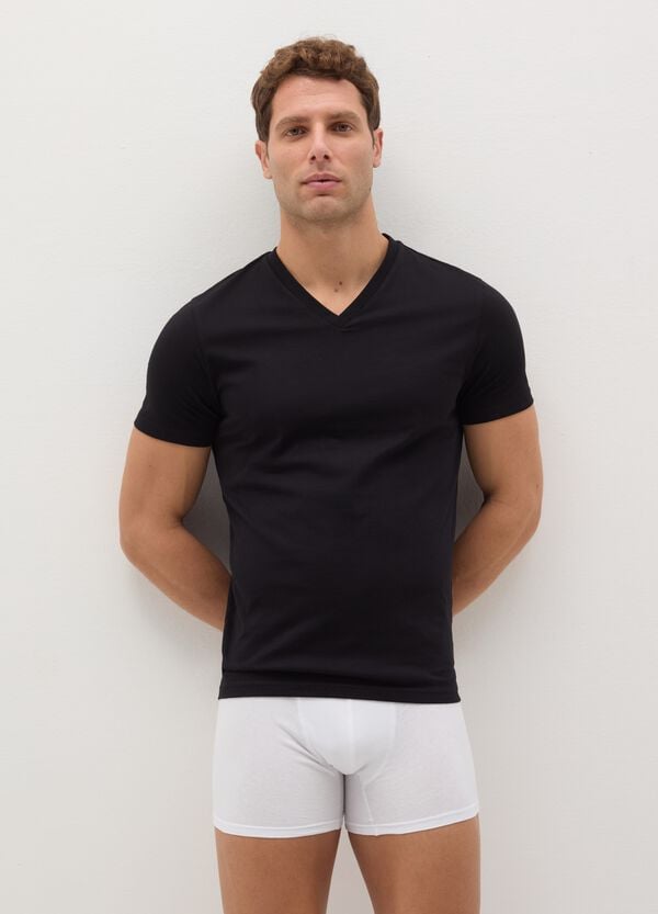 Ovs Tripack t-shirt intime in cotone bio scollo a V