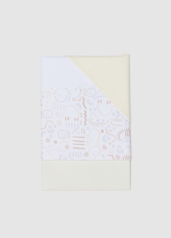 Ovs Tris culla in cotone con stampa stile etnico bianco