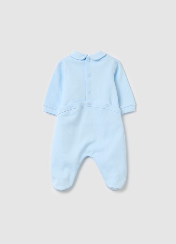 Ovs Tutina In Cotone Con Piedini E Ricamo "Welcome To The World"
