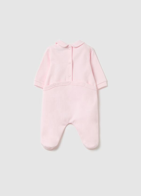 Ovs Tutina In Cotone Con Piedini E Ricamo "Welcome To The World"