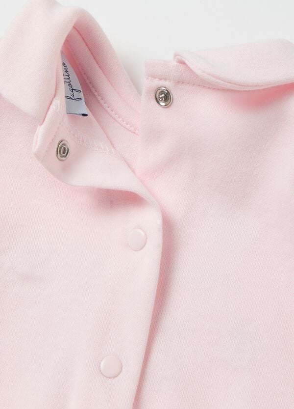 Ovs Tutina In Cotone Con Piedini E Ricamo "Welcome To The World"