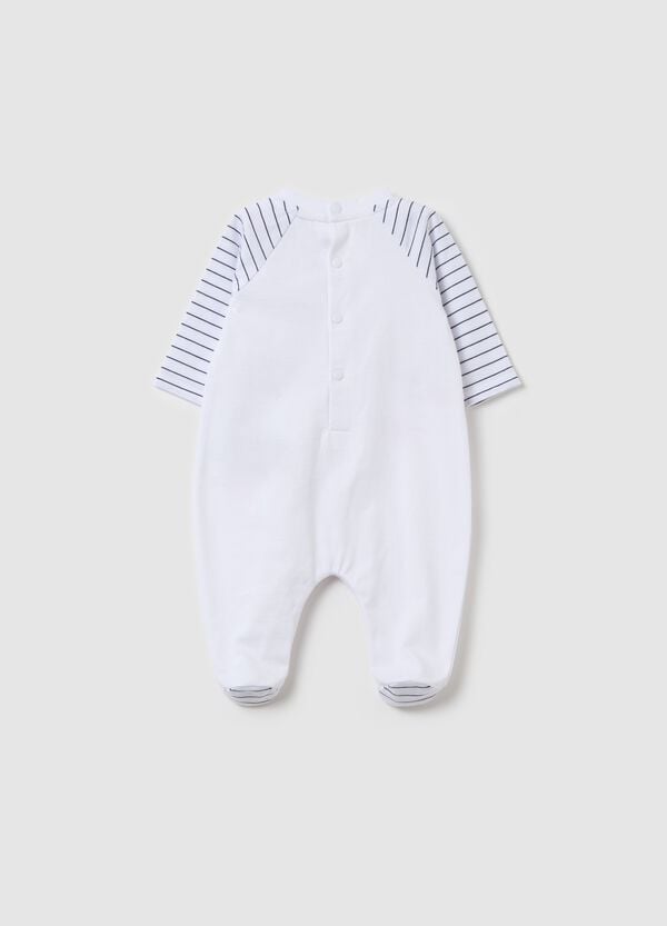 Ovs Tutina In Cotone Con Piedini Ricamo "Piccoli Pescatori"
