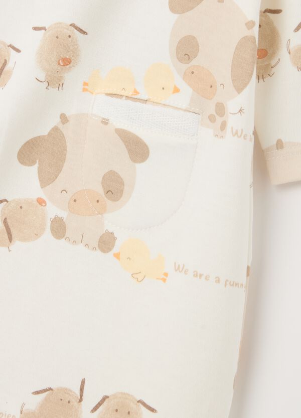 Ovs Tutina In Cotone Con Piedini Ricamo "We Are A Funny Family"
