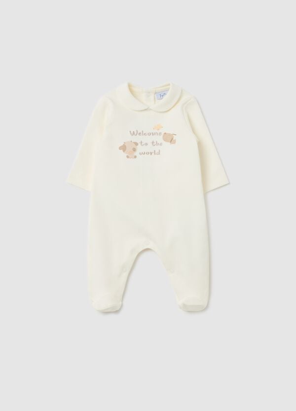 Ovs Tutina in cotone con ricamo "Welcome to the World"