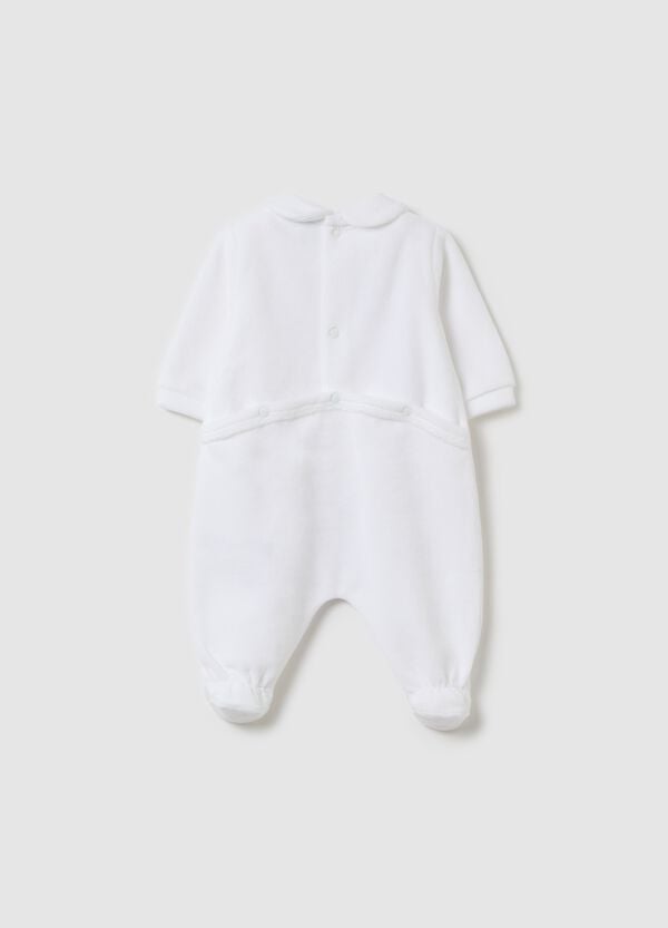 Ovs Tutina In Velour Con Piedini E Ricamo Animaletti