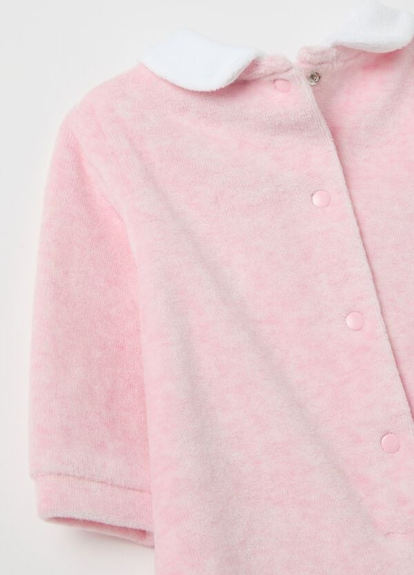Ovs Tutina In Velour Con Piedini E Ricamo Animaletti