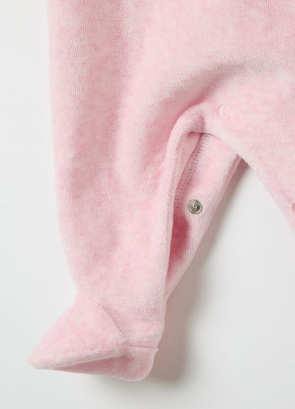 Ovs Tutina In Velour Con Piedini E Ricamo Animaletti
