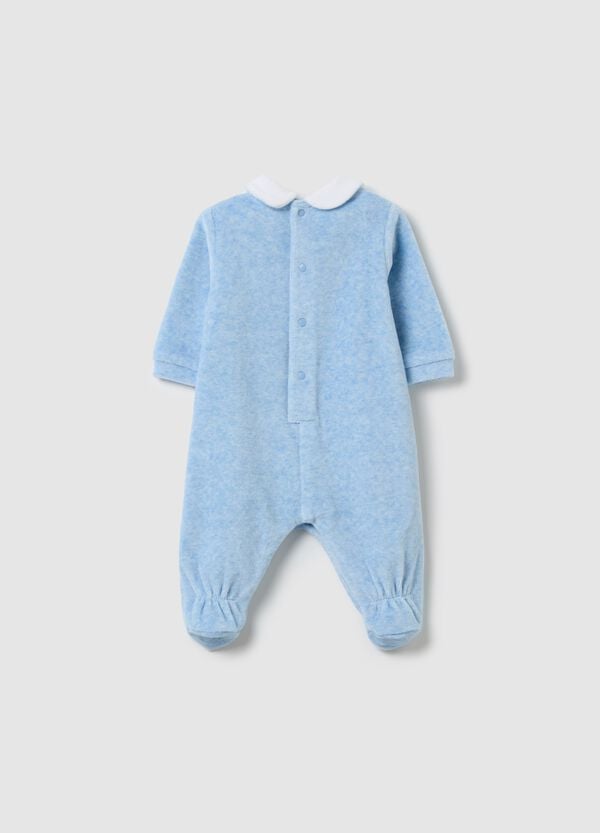 Ovs Tutina In Velour Con Piedini E Ricamo Animaletti