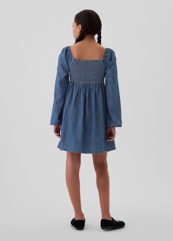 Ovs Vestito Corto In Denim Con Maniche A Palloncino