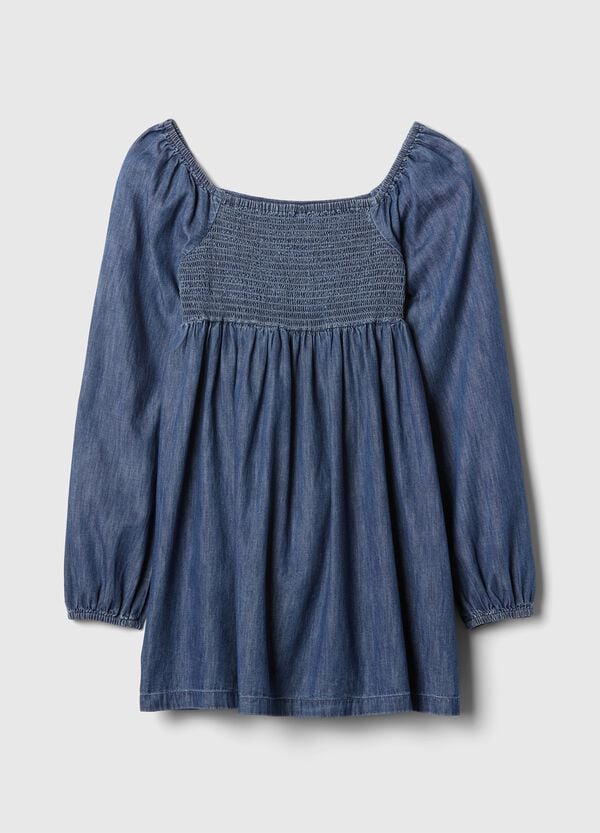Ovs Vestito Corto In Denim Con Maniche A Palloncino