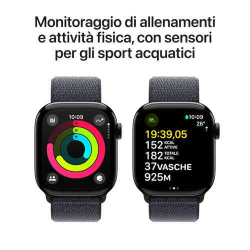 Trony APPLE - Watch Serie 10 GPS 42mm Cassa In Alluminio Color Jet Black Con Sport Loop