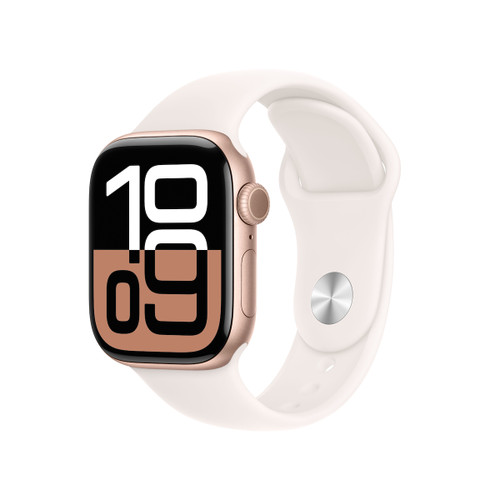Trony APPLE - Watch Serie 10 GPS 42mm Cassa in Alluminio color Oro Rosa con Light Blush Sport Band S/M