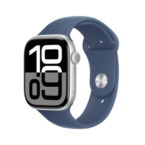 Trony APPLE - Watch Serie 10 GPS 46mm Cassa in Alluminio Color Argento con Denim Sport Band S/M