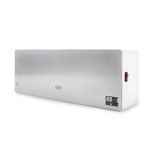 Trony ARGO - Argo Chic Silver Termoventilatore Ceramico A Parete Con Display A LED Telecomando Ad Infrarossi E Timer Settimanale