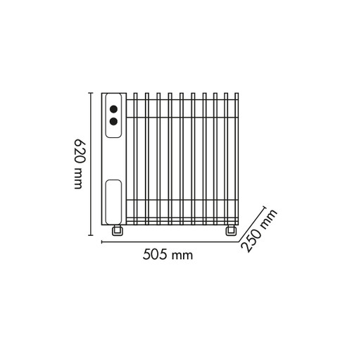 Trony ARGO - Argo Warm Black TT 11 Radiatore Ad Olio Minerale Diatermico Con Timer Meccanico E Funzione Turbo