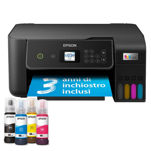 Trony EPSON - EcoTank ET-2870 Stampante Multifunzione 3-in-1 A4 Serbatoi Ricaricabili Alta Capacità include 4 flaconi di inchiostro