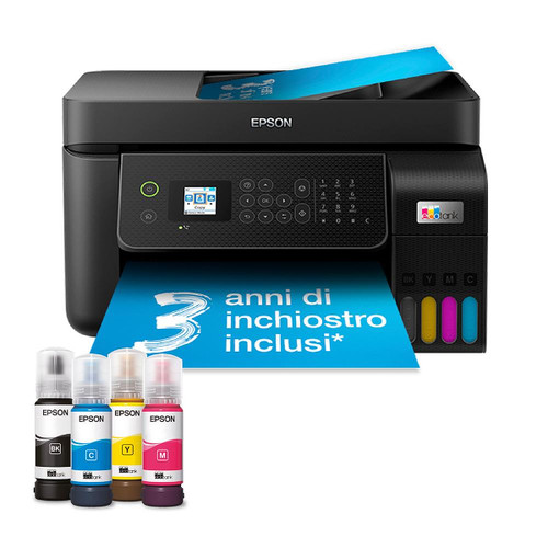 Trony EPSON - EcoTank ET-4800 Stampante Multifunzione 4-in-1 A4 Serbatoi Ricaricabili Alta Capacità include 4 Flaconi di inchiostro