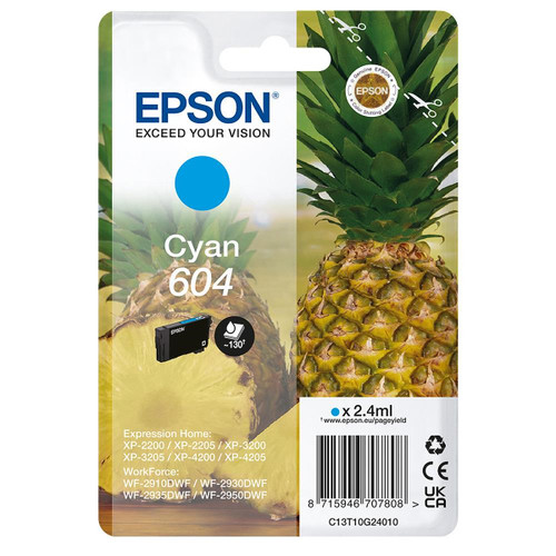 Trony EPSON - EPSON SERIE 604 ANANAS CIANO STD T10G CARTUCCIA DI INCHIOSTRO ORIGINALE
