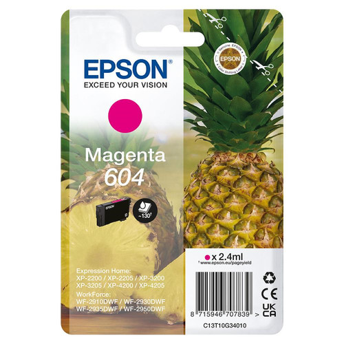 Trony EPSON - EPSON SERIE 604 ANANAS MAGENTA STD T10G CARTUCCIA DI INCHIOSTRO ORIGINALE