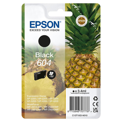Trony EPSON - EPSON SERIE 604 ANANAS NERO STD T10G CARTUCCIA DI INCHIOSTRO ORIGINALE