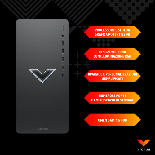 Trony HP - Desktop Gaming Victus 15L TG02-1018nl Windows 11 Home Intel Core I5 16GB RAM 512GB SSD NVIDIA GeForce RTX 4060