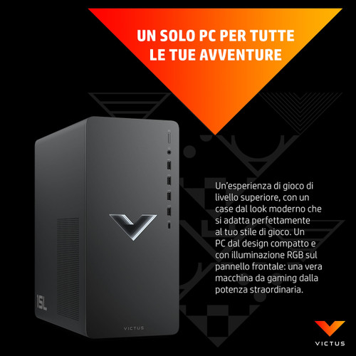 Trony HP - Desktop Gaming Victus 15L TG02-1018nl Windows 11 Home Intel Core I5 16GB RAM 512GB SSD NVIDIA GeForce RTX 4060