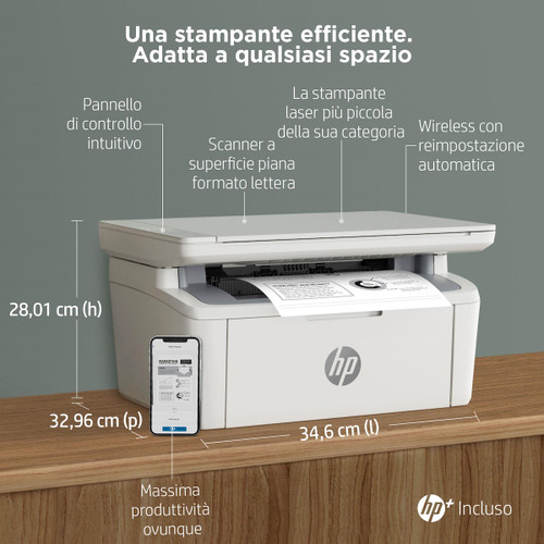 Trony HP - HP LaserJet M140w Stampante Multifunzione Laser Monocromatica Copia Scansione Wifi