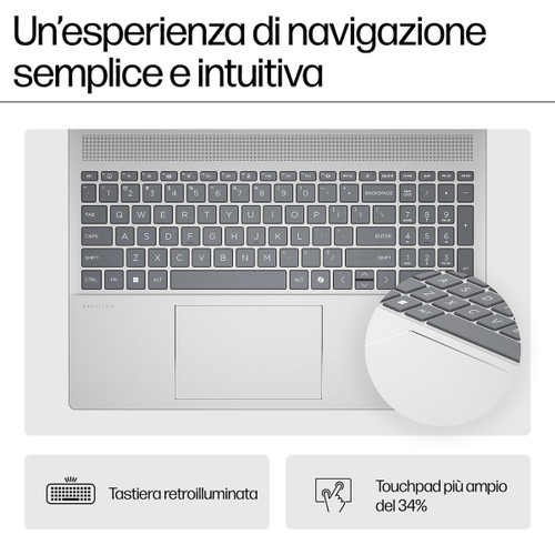 Trony HP - HP Pavilion Notebook 16-ag0006nl Windows 11 Home 16" AMD Ryzen™ 5 16GB RAM 512GB SSD WUXGA Argento