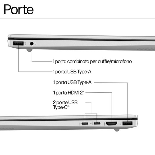 Trony HP - HP Pavilion Notebook 16-ag0006nl Windows 11 Home 16" AMD Ryzen™ 5 16GB RAM 512GB SSD WUXGA Argento
