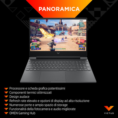 Trony HP - HP Victus 15-FB1001NL Notebook Gaming Windows 11 Home 15.6" AMD Ryzen 5 16GB RAM 512GB SSD NVIDIA GeForce RTX FHD