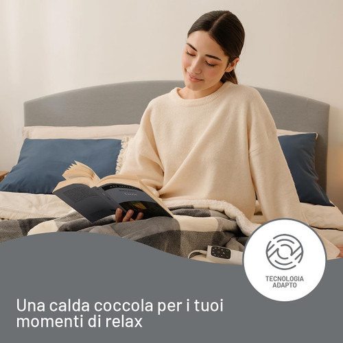 Trony IMETEC - CALDOPLAID ADAPTO TARTAN GREY 160X120 CM